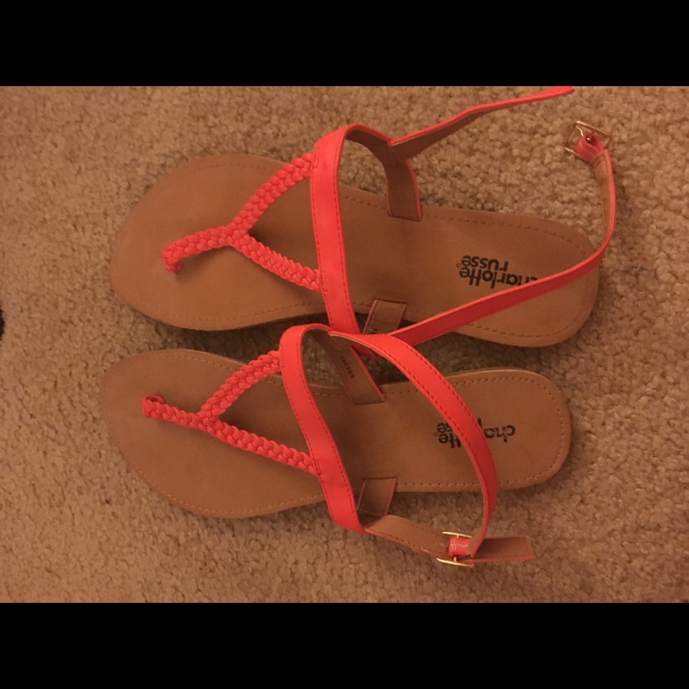 Orange sandals NWOT